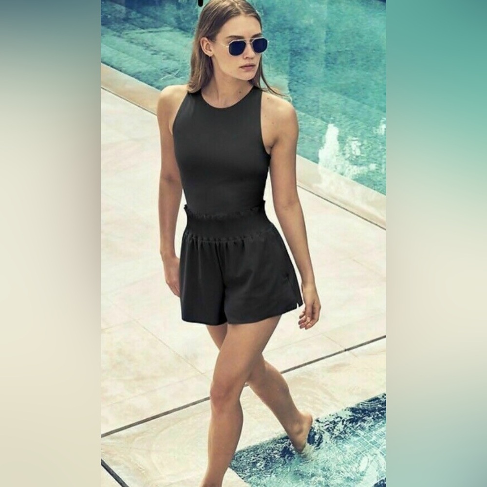 Athleta Cosmic Flutter Romper (XS Black)